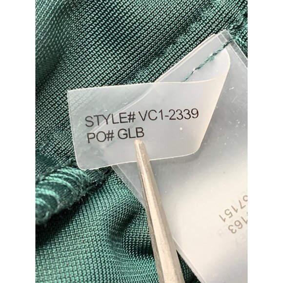 Vince Camuto Green Velvet V-Neck Wide Leg Jumpsuit Twist Front Size 12 - Picture 12 of 16